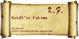 Kotász Fatime névjegykártya